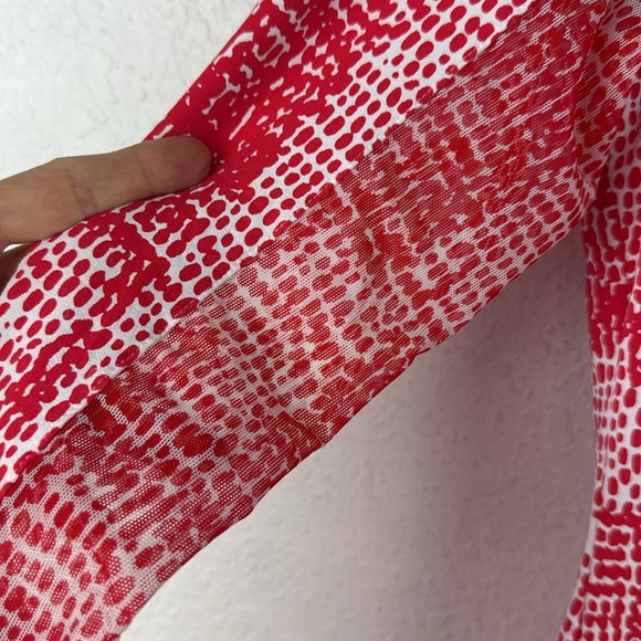 Ibkul Diane Dress Long Sleeve V-Neck Watermelon/White - Picture 3 of 5